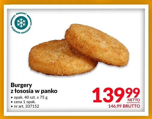 Burgery z łososia w panko promocja w Makro