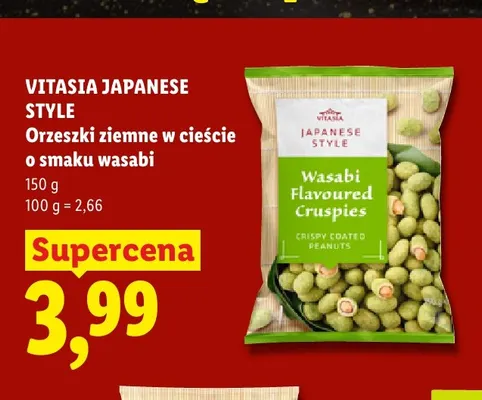 Orzeszki ziemne w cieście o smaku wasabi Vitasia Japanese Style promocja w Lidl