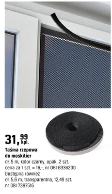 Taśma rzepowa do moskitier promocja w OBI