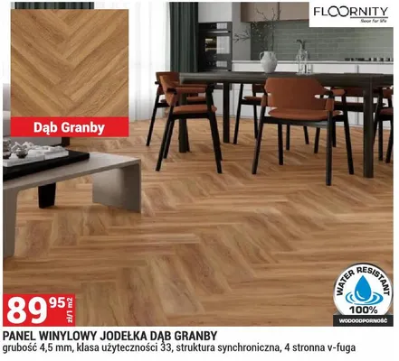 Panel winylowy jodełka Dąb Granby promocja w Merkury Market