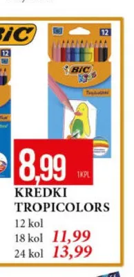 Kredki Tropicolors BIC 18 kolorów promocja w Leclerc
