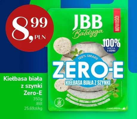 Kiełbasa biała z szynki Zero-E JBB promocja w Market Point