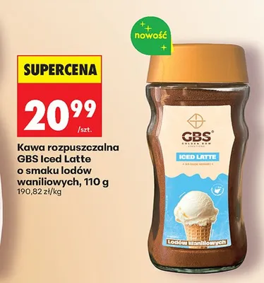 Kawa rozpuszczalna GBS Iced Latte o smaku lodów waniliowych promocja w Biedronka