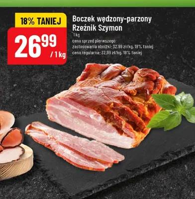 Boczek wędzony-parzony Rzeźnik Szymon promocja w POLOmarket