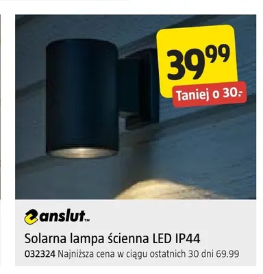 Solarna lampa ścienna LED IP44 Anslut promocja w Jula