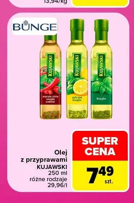 Olej rzepakowy z przyprawami Kujawski bazylia promocja w Carrefour Market