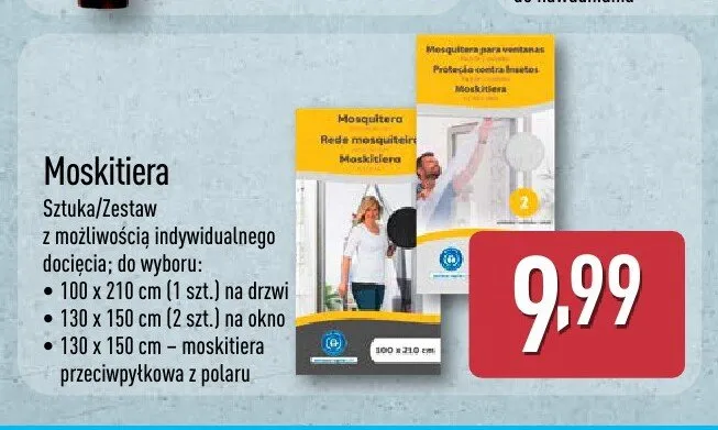 Moskitiera przeciwpyłkowa z polaru 130x150cm promocja w Aldi