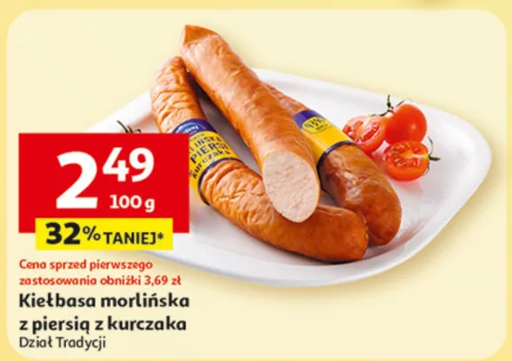 Kiełbasa morlińska z piersią z kurczaka promocja w Auchan