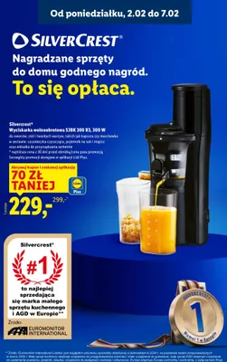 Wyciskarka wolnoobrotowa Silvercrest SJBK 300 B3, 300 W promocja w Lidl