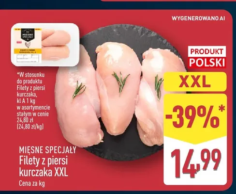 Filety z piersi kurczaka XXL Mięsne Specjały promocja w Aldi