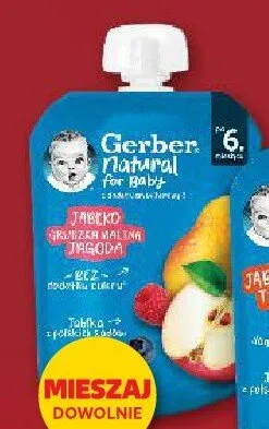 Mus Gerber Natural for Baby jabłko gruszka malina jagoda promocja w Kaufland