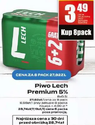 Piwo Lech Premium 5% promocja w Supeco