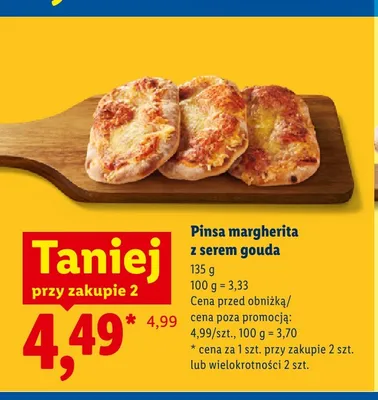 Pinsa margherita z serem gouda promocja w Lidl