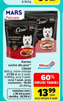 Karma sucha dla psa Cesar promocja w Carrefour Market