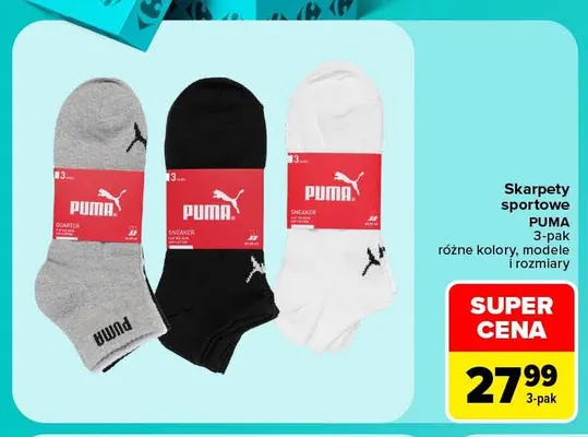 Skarpety sportowe Puma 3-pak promocja w Carrefour