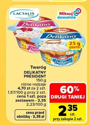 Twaróg Delikatny naturalny Président promocja w Carrefour