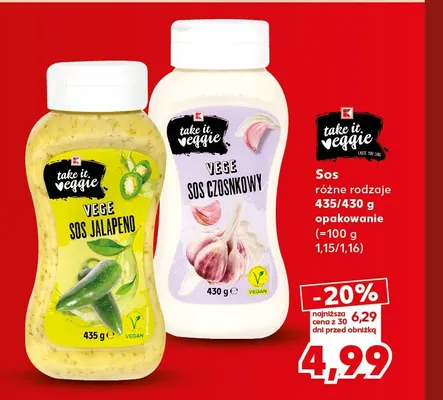 Sos vege jalapeno Take It Veggie promocja w Kaufland