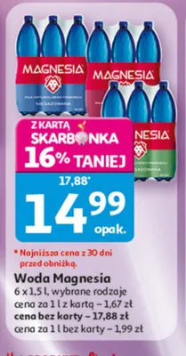 Woda Magnesia 6-pak 1,5l promocja w Auchan