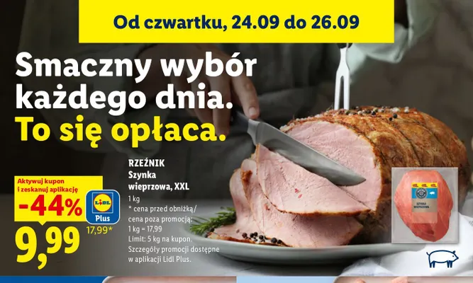 Szynka wieprzowa XXL Rzeźnik promocja w Lidl