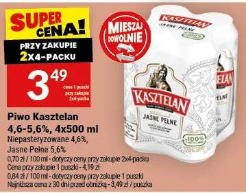 Piwo Kasztean 4,6-5,6 % promocja w Twój Market