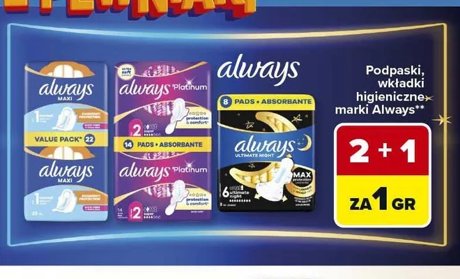 Podpaski Always Maxi Value Pack promocja w Carrefour