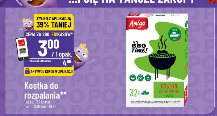 Kostka do rozpalania Amigo 32szt promocja w POLOmarket