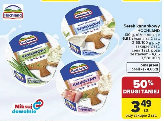 Serek kanapkowy różne rodzaje promocja w Carrefour