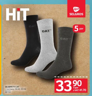 Skarpety CAT 5-pak promocja w Selgros