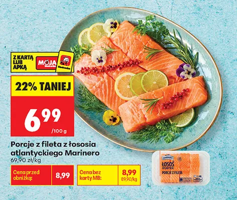 Porcje z fileta z łososia atlantyckiego Marinero promocja w Biedronka