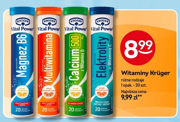 Witaminy Magnez B6 smak cytrynowy Krüger Vital Power promocja w Żabka