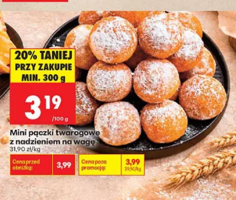 Mini pączki twarogowe z nadzieniem na wagę promocja w Biedronka