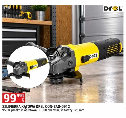 Szlifierka kątowa Drel CON-EAG-0912 promocja w Merkury Market