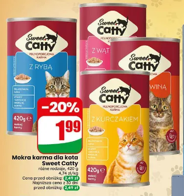 Mokra karma dla kota z wątróbką Sweet Catty promocja w Dino