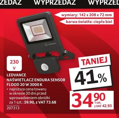 Naświetlacz LEDVANCE Endura Sensor Flood 20W promocja w Selgros