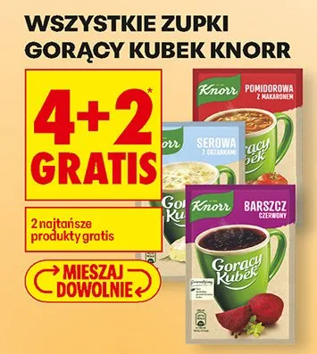 Wszystkie zupki Gorący Kubek 4+2 GRATIS promocja w Biedronka