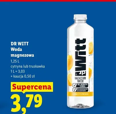 Woda magnezowa Dr Witt truskawka promocja w Lidl