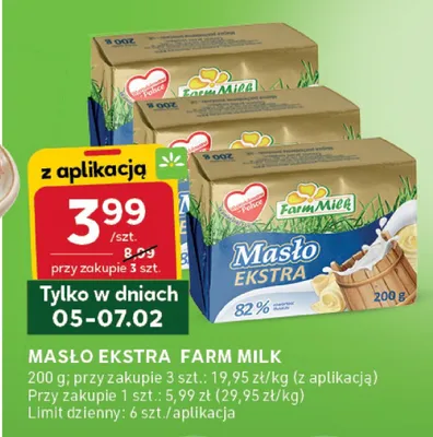 Masło ekstra Farm Milk 82% promocja w Stokrotka