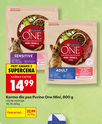 Karma dla psa Purina One Mini Sensitive promocja w Biedronka