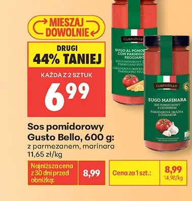 Sos pomidorowy z parmezanem Gusto Bello promocja w Biedronka