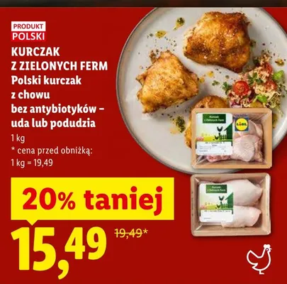 Uda kurczaka Kurczak z Zielonych Ferm polski kurczak z chowu bez antybiotyków promocja w Lidl