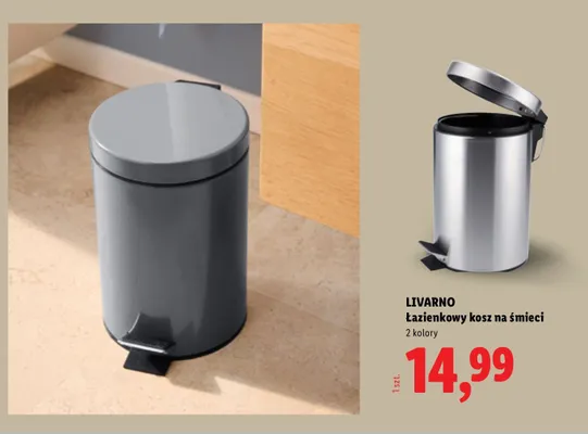 Łazienkowy kosz na śmieci Livarno promocja w Lidl