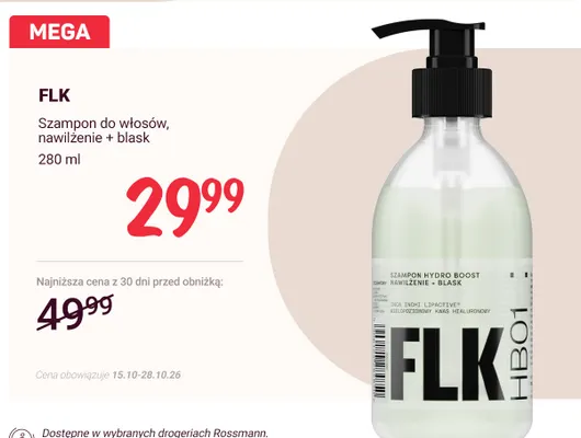 Szampon do włosów nawilżenie + blask FLK promocja w Rossmann