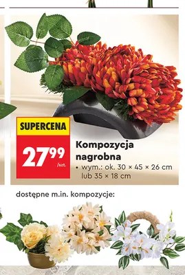 Kompozycja nagrobna 35x18 cm promocja w Biedronka