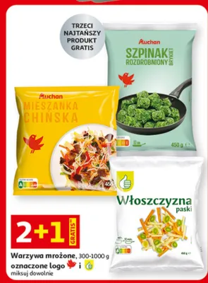 Warzywa mrożone mixuj dowolnie promocja w Auchan