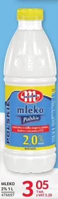Mleko Mlekovita 2% 1l promocja w Selgros