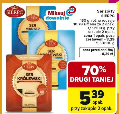 Ser żółty różne rodzaje promocja w Carrefour