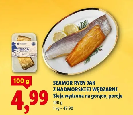 Sieja wędzona na gorąco, porcje promocja w Lidl
