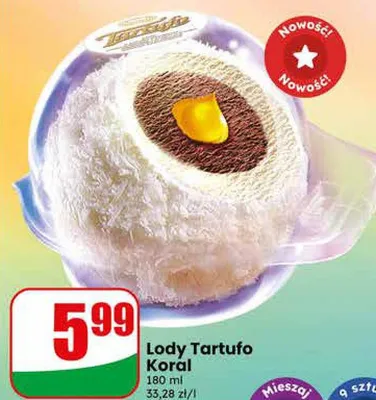 Lody Tartufo Koral promocja w Dino