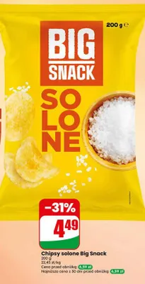 Chipsy solone Big Snack promocja w Dino