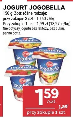 Jogurt jogobella różne rodzaje promocja w Stokrotka